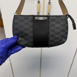 Michael Kors Black Patterned Wristlet